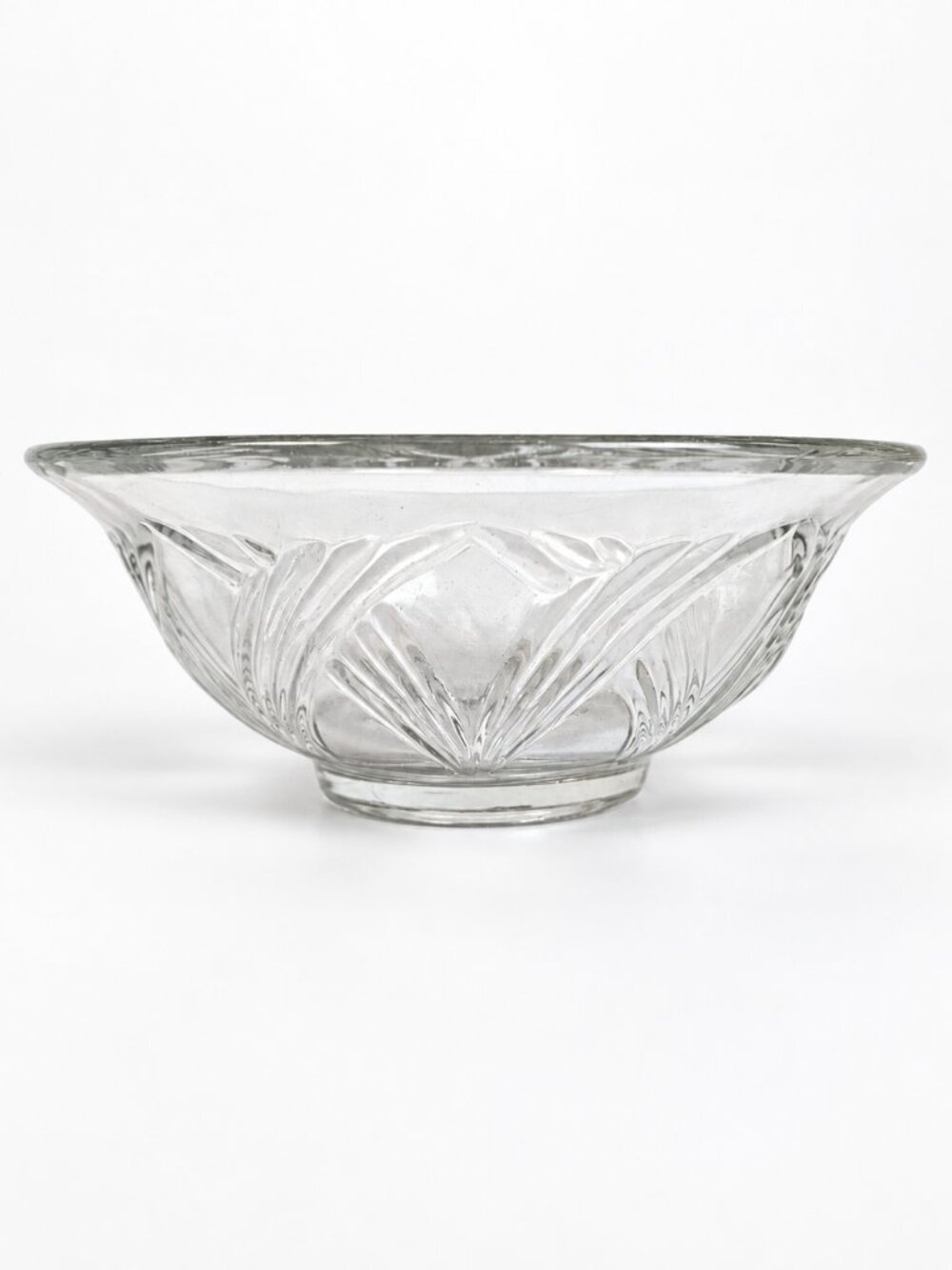 Vintage Anchor Hocking AHC66 Crossing Swirls Clear Glass Bowl 6.5 - 1980s